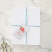 Oranje bloemen Vrijgezellenfeest CadeauLabel (Met Touw)