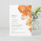 Oranje Bloemen Vrijgezellenfeest Kaart (Staand voorkant)