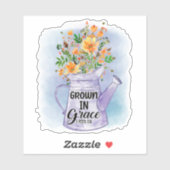 Oranje bloemen water kan Christelijke genade kweke Sticker (Vel)