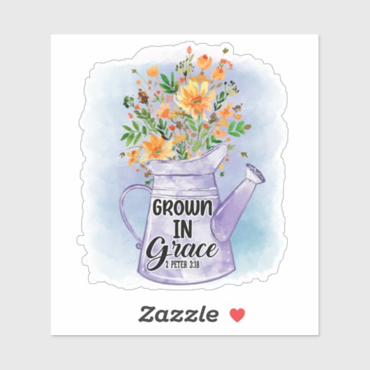 Oranje bloemen water kan Christelijke genade kweke Sticker (Vel)