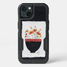 Oranje bloemen zwart