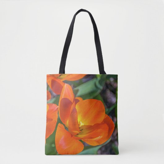 Oranje bloemenCanvas tas (Voorkant)