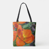 Oranje bloemenCanvas tas (Achterkant)