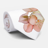 Oranje bloemendelicate boombloesems stropdas (Opgerold)