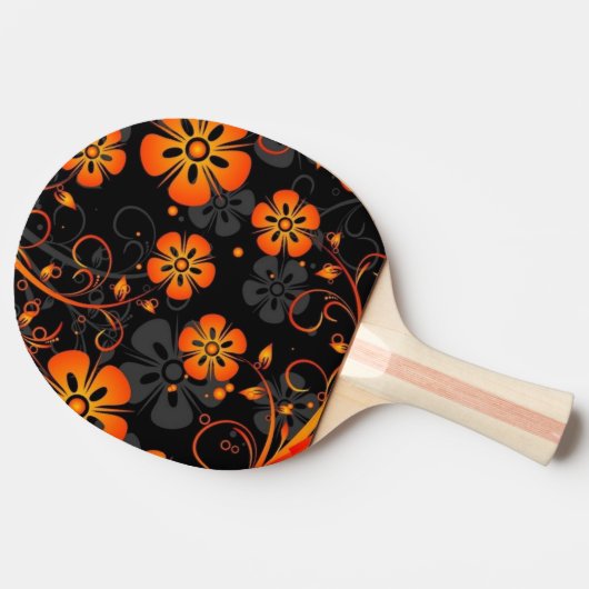 oranje bloemendraf tafeltennisbatje (Zijkant)