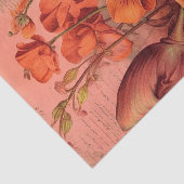 Oranje bloemenefemera tissuepapier (Detail)