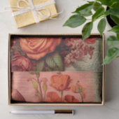Oranje bloemenefemera tissuepapier (Geschenk)