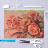 Oranje bloemenefemera tissuepapier (Craft)