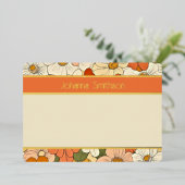 Oranje Bloemengroef Horizontale Folie Stationery Uitnodiging (Staand Voorkant)