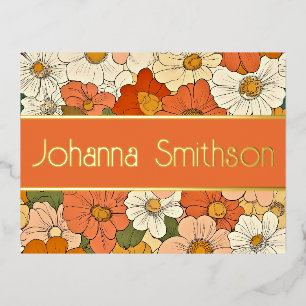 Oranje Bloemengroef Stationery Folie Briefkaart