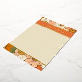 Oranje Bloemengroef Verticale Folie Stationery Uitnodiging (Gedraaid)