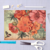 Oranje bloemenjunk Journal decoupage Tissuepapier (Craft)