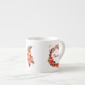 Oranje Bloemenkrans Aangepaste naam Espresso Kop (Voorkant rechts)