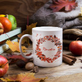 Oranje Bloemenkrans Aangepaste naam Grote Koffiekop