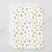 Oranje bloemenkrans Bruidsdouche Uitnodiging (Achterkant)