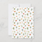 Oranje bloemenkrans rustieke bruiloft RSVP kaarten (Achterkant)