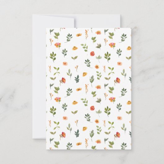 Oranje bloemenkrans rustieke bruiloft RSVP kaarten (Achterkant)