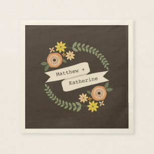 Oranje Bloemenkrans Trouwservetten Servet