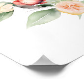 Oranje bloemenkrans tuin bruiloft zitgrafiek poster (Hoek)