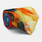 Oranje Bloemenkunst het Schilderen Stropdas (Opgerold)