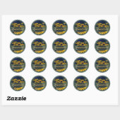 Oranje bloemenlabel ronde sticker (Vel)