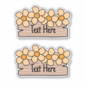 Oranje bloemenlabel sticker (Voorkant)