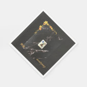 Oranje bloemenmahjong servet (Hoek)