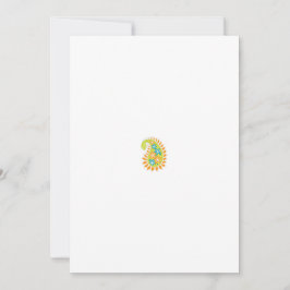 Oranje bloemenmotief met symmetrische motieven in  kaart