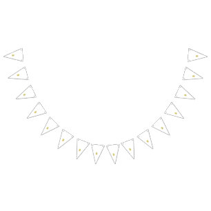 Oranje bloemenmotief met symmetrische motieven in  vlaggetjes