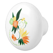 Oranje bloemenpalm keramische knop (Rechts)