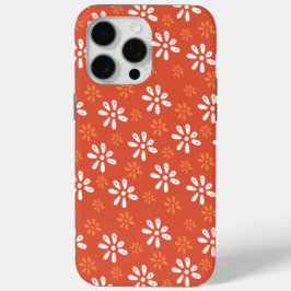 Oranje bloemenpatroon iPhone 15 Pro Max Hoesje
