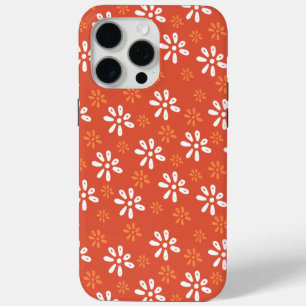 Oranje bloemenpatroon iPhone 15 Pro Max Hoesje