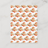 Oranje Bloemenpompoenen Baby shower Boek Verzoek Informatiekaartje (Achterkant)
