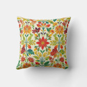 oranje bloemenprint kussen (Achterkant)