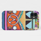 Oranje bloemenretro Hippie van  kunst Case-Mate iPhone Case (Achterkant (horizontaal))
