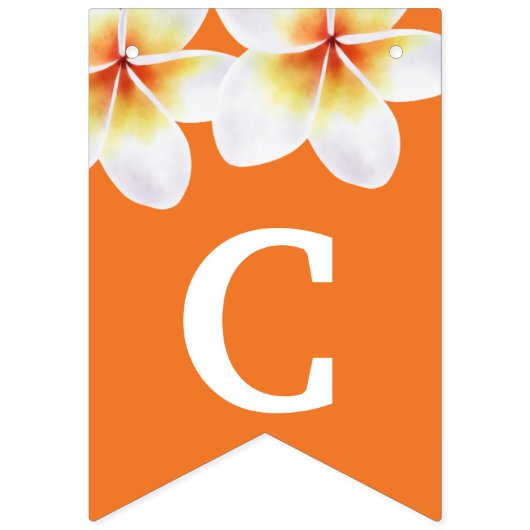 Oranje bloementekst graduatie party bunting FLAG Vlaggetjes (Eerste vlag)
