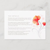 Oranje bloemetjes grijs werveling waterverf de det informatiekaartje (Voorkant)