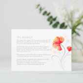 Oranje bloemetjes grijs werveling waterverf de det informatiekaartje (Staand voorkant)