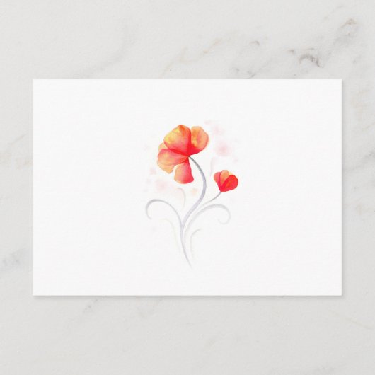 Oranje bloemetjes grijs werveling waterverf de det informatiekaartje (Achterkant)