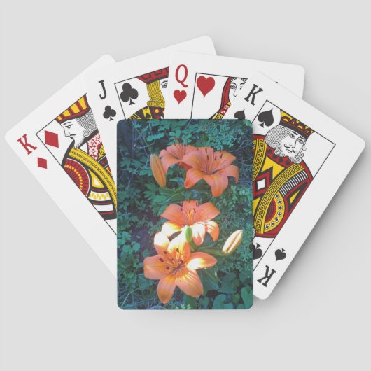 Oranje Bloemfotografie Pokerkaarten (Achterkant)