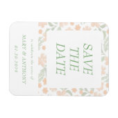 Oranje Bloemige Aquarel Save the Date Magneet (Horizontaal)