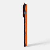 Oranje Bloemige Golfstreep Patroon iPhone Hoesje (Linkerkant)