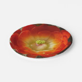 Oranje bloemkartonnen cactus papieren bordje (Gekanteld)