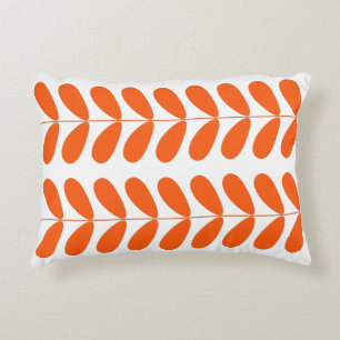 Oranje bloemknoppen uit de middelste eeuw accent kussen