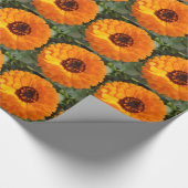 Oranje bloemkool cadeaupapier (Hoek)