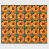 Oranje bloemkool cadeaupapier (Vlak)