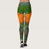 oranje bloemkracht leggings (Achterkant)
