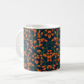Oranje Bloemmotief Stromend Koffiemok (Voorkant links)
