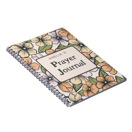 Oranje Bloemnaam Gebed Journaal Notitieboek (Rechterzijde)