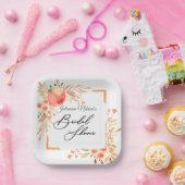 Oranje bloempapier borden papieren bordje (Feest)